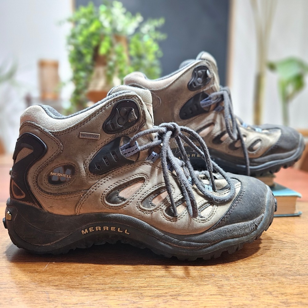Merrell Reflex Mid Waterproof Hiking Boots Women's 8.5 Brown Leather Trail 10596
